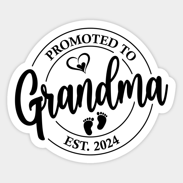 Promoted to Grandma est. 2024 Sticker by RockyDesigns